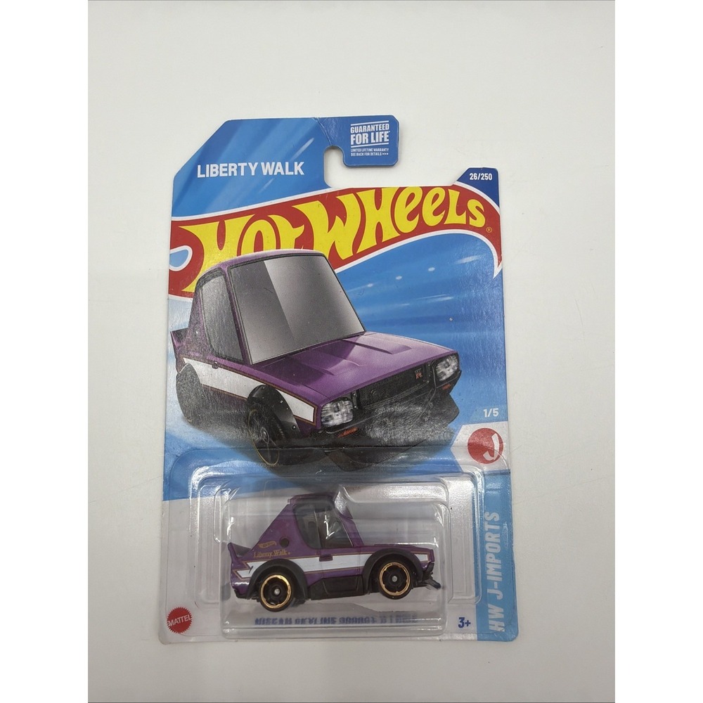 Hot Wheels Nissan Skyline 2000GT-R LBWK Purple Tooned HW J-Imports 1/5 26/250